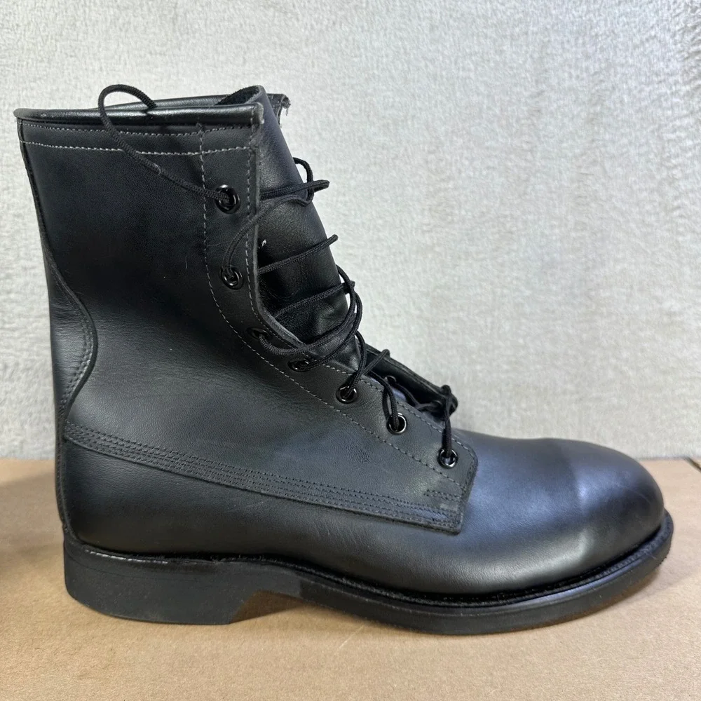 Vtg 1989 Craddock-Terry US Military Combat Boots Steel Toe Black Leather 8.5R